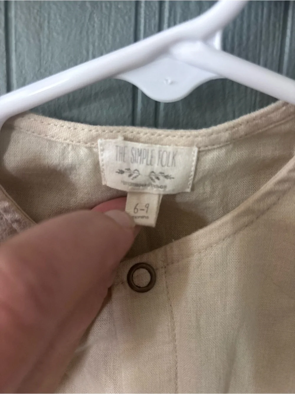 Sleeveless Cream Button-Front Baby Romper